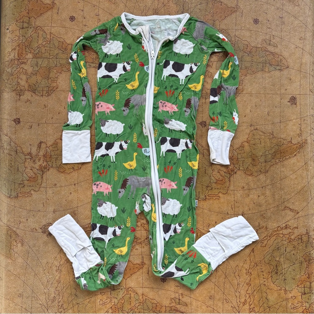 Little Sleepies Farm Animals Zippie 2T